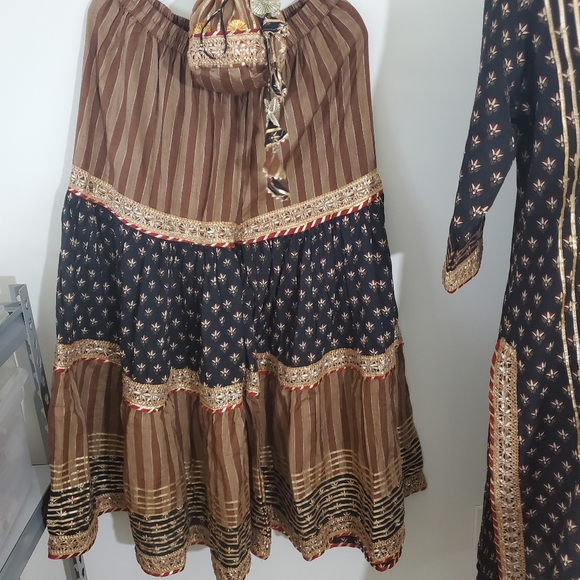 Bollywood Indian Pakistani Kurthi Sharara Dupatta - Picture 8 of 12